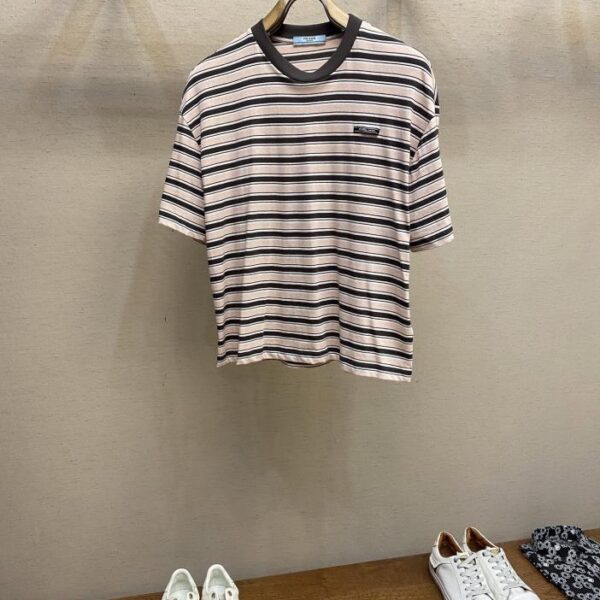 designer,replica,clothing,fake,1:1,lv,luxury,high quality Prada new striped short sleeve