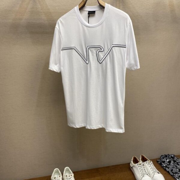 designer,replica,clothing,fake,1:1,lv,luxury,high quality EMPORIO ARMANI Eagle logo embroidery crew neck short sleeves