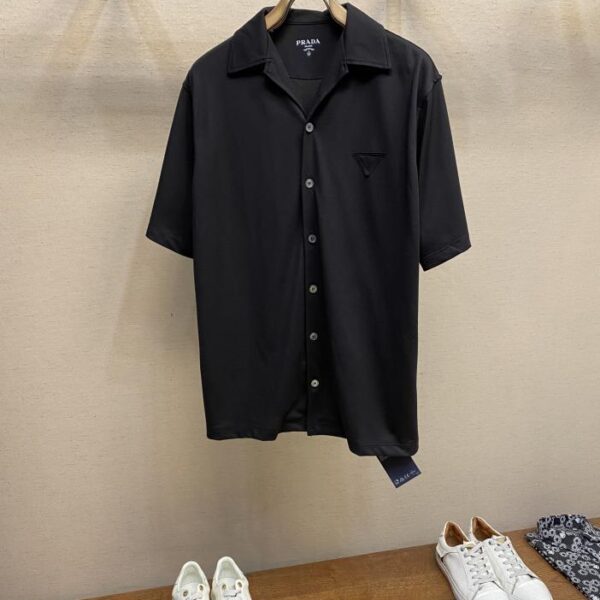 designer,replica,clothing,fake,1:1,lv,luxury,high quality Prada Loose Fit Button Short Sleeve Shirt