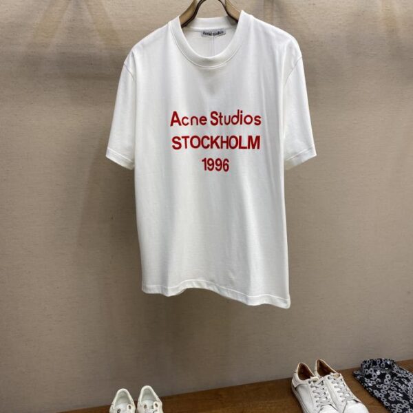 designer,replica,clothing,fake,1:1,lv,luxury,high quality Acne Studios FW1996 series 3D flocking print short-sleeved T-shirt