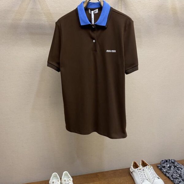 designer,replica,clothing,fake,1:1,lv,luxury,high quality Miu Miu cotton piqué polo shirt