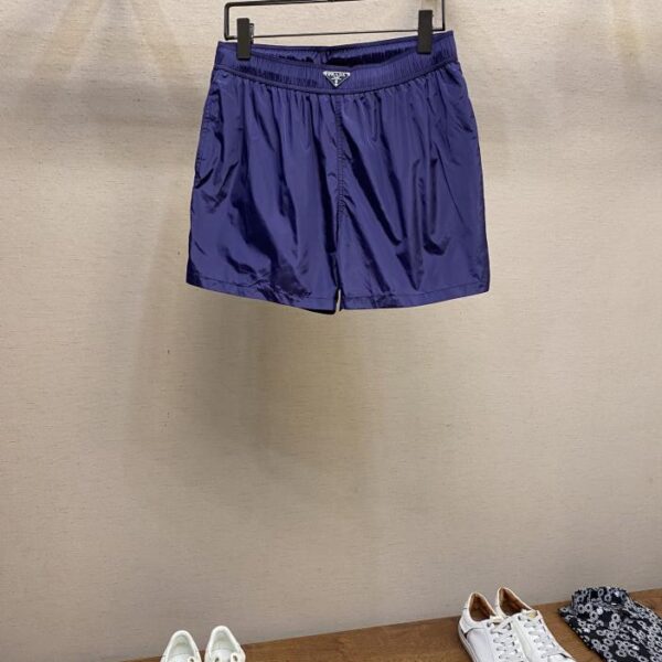 designer,replica,clothing,fake,1:1,lv,luxury,high quality Prada Summer New Men’s Enamel Metal Triangle Logo Nylon Swim Shorts