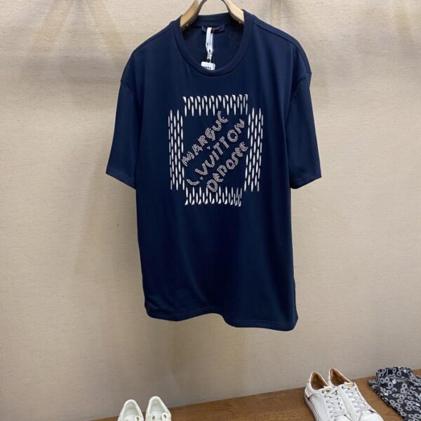 designer,replica,clothing,fake,1:1,lv,luxury,high quality Louis Vuitton heavyweight hand-beaded embroidered T-shirt
