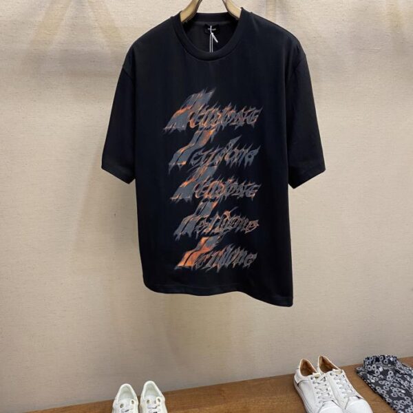 designer,replica,clothing,fake,1:1,lv,luxury,high quality WE11DONE Gradient Flame Kangli Direct Inkjet Printed Cotton Short Sleeve T-shirt