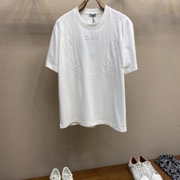 designer,replica,clothing,fake,1:1,lv,luxury,high quality Dior Baroque embroidered short-sleeved T-shirt