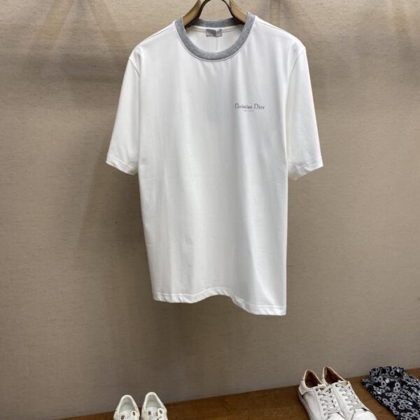 designer,replica,clothing,fake,1:1,lv,luxury,high quality Dior CD collar stitching letter logo couple short sleeve T-shirt