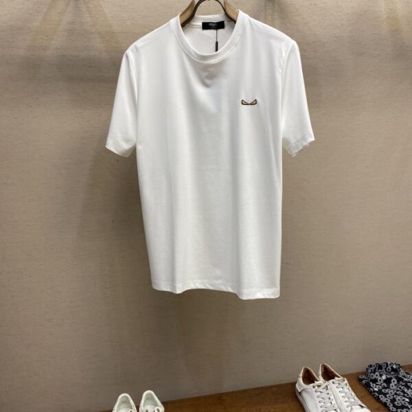 designer,replica,clothing,fake,1:1,lv,luxury,high quality Fendi classic yellow eye embroidered logo monster short-sleeved T-shirt