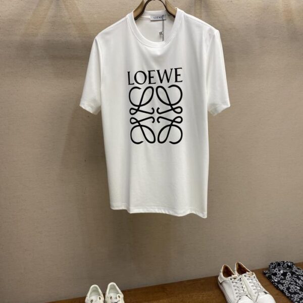 designer,replica,clothing,fake,1:1,lv,luxury,high quality Loewe contrast color large logo print couple short-sleeved T-shirt