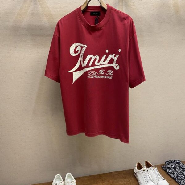 designer,replica,clothing,fake,1:1,lv,luxury,high quality AMIRI new heavy washed old cotton round neck short sleeves printed LOGO loose version unisex