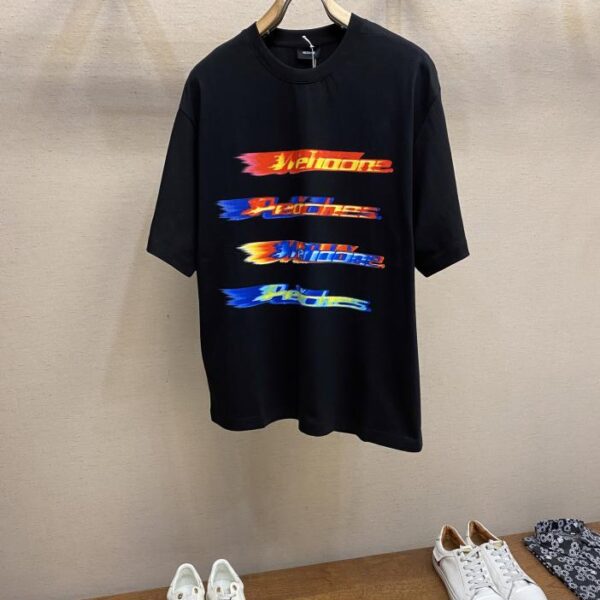 designer,replica,clothing,fake,1:1,lv,luxury,high quality welldone gradient Kangli direct injection colorful three-dimensional printing heavy cotton half-sleeved T-shirt OS loose version