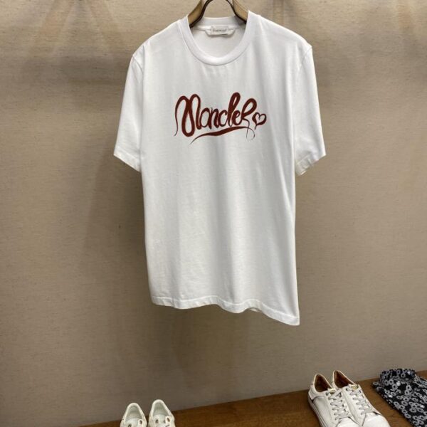 designer,replica,clothing,fake,1:1,lv,luxury,high quality Moncler Spring/Summer New Products Snake Year Limited Edition LOGO Calligraphy Logo Round Neck Short Sleeve T-shirt