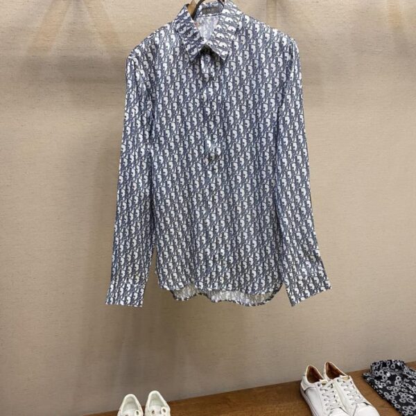designer,replica,clothing,fake,1:1,lv,luxury,high quality Dior Oblique full print shirt Custom polyester selected Chinese style shirt material