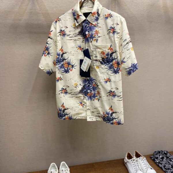 designer,replica,clothing,fake,1:1,lv,luxury,high quality Prada new printed cotton floral shirt