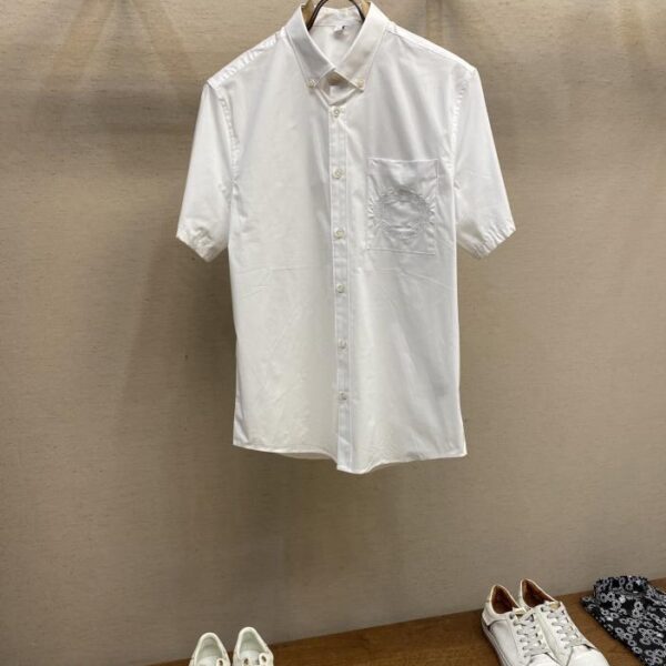designer,replica,clothing,fake,1:1,lv,luxury,high quality Burberry new men’s high-end fashion model horse logo embroidery small point collar business casual long sleeve shirt