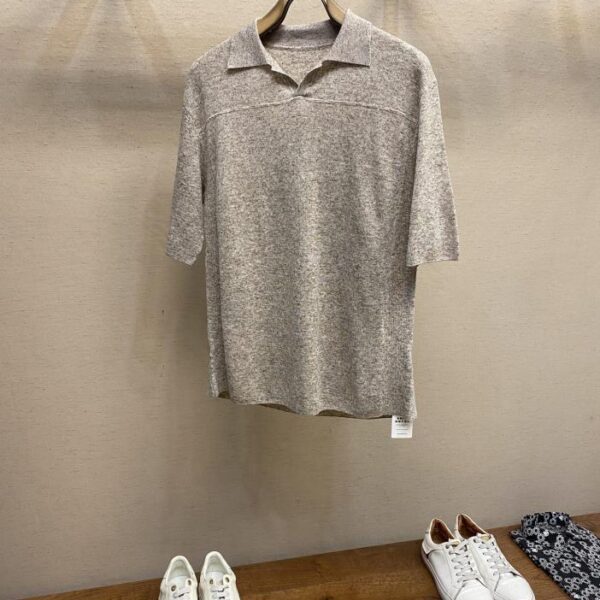 designer,replica,clothing,fake,1:1,lv,luxury,high quality ROW old money style linen wool cleanfit earth color Maillard polo shirt short sleeve T