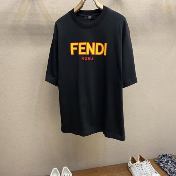 designer,replica,clothing,fake,1:1,lv,luxury,high quality Fendi new pure cotton heavyweight small round neck loose short sleeves