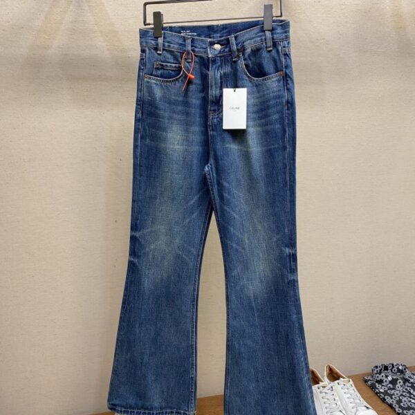 designer,replica,clothing,fake,1:1,lv,luxury,high quality Celine washed bootcut jeans