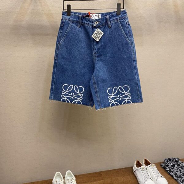 designer,replica,clothing,fake,1:1,lv,luxury,high quality Loewe Anagram denim shorts