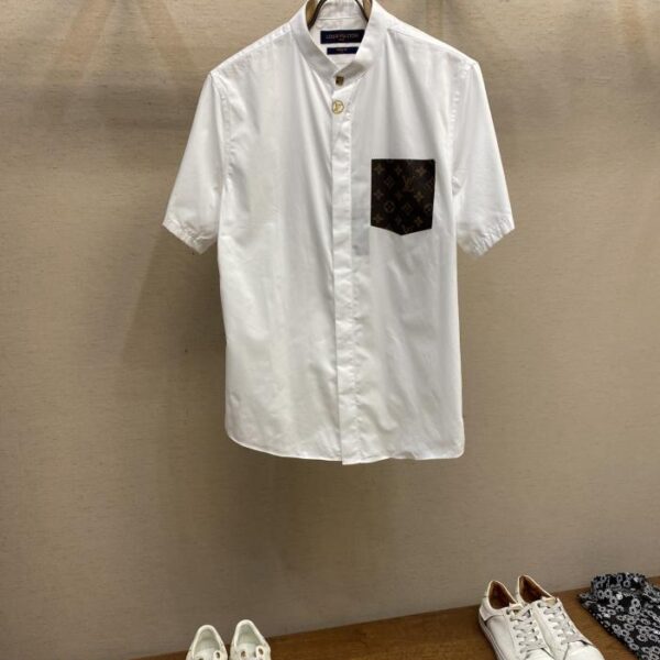 designer,replica,clothing,fake,1:1,lv,luxury,high quality Louis Vuitton custom-made stand-up collar shirt