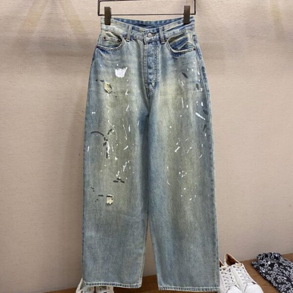 designer,replica,clothing,fake,1:1,lv,luxury,high quality Acne Studios ink-splashed denim