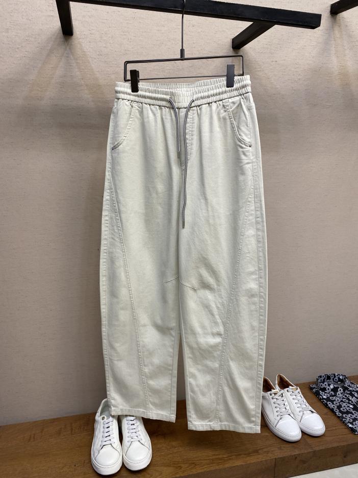 designer,replica,clothing,fake,1:1,lv,luxury,high quality BV rare white cow drawstring elastic waist loose thin jeans designer,replica,clothing,fake,1:1,lv,luxury,high quality BV rare white cow drawstring elastic waist loose thin jeans