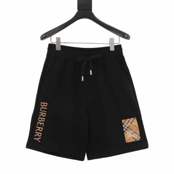 designer,replica,clothing,fake,1:1,lv,luxury,high quality Burberry Warhorse patch rubberized lettering shorts (5ACB)
