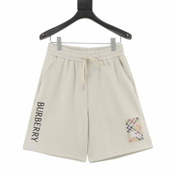 designer,replica,clothing,fake,1:1,lv,luxury,high quality Burberry Warhorse patch laminated lettering shorts (AD44)