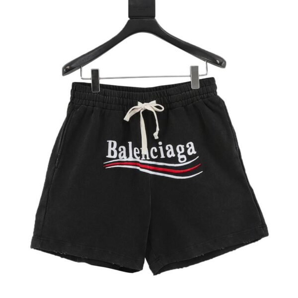 designer,replica,clothing,fake,1:1,lv,luxury,high quality Balenciaga Coke embroidered terry shorts (B037)