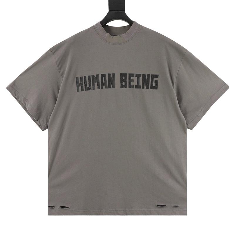 designer,replica,clothing,fake,1:1,lv,luxury,high quality Balenciaga Human series letter destruction irregular hem short-sleeved T-shirt (CD3A) designer,replica,clothing,fake,1:1,lv,luxury,high quality Balenciaga Human series letter destruction irregular hem short-sleeved T-shirt (CD3A)