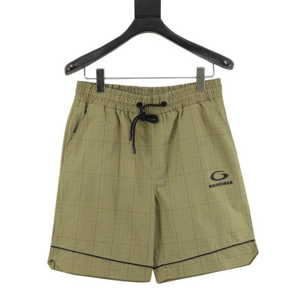 designer,replica,clothing,fake,1:1,lv,luxury,high quality Balenciaga Plaid Letter Embroidered Shorts (D11A)