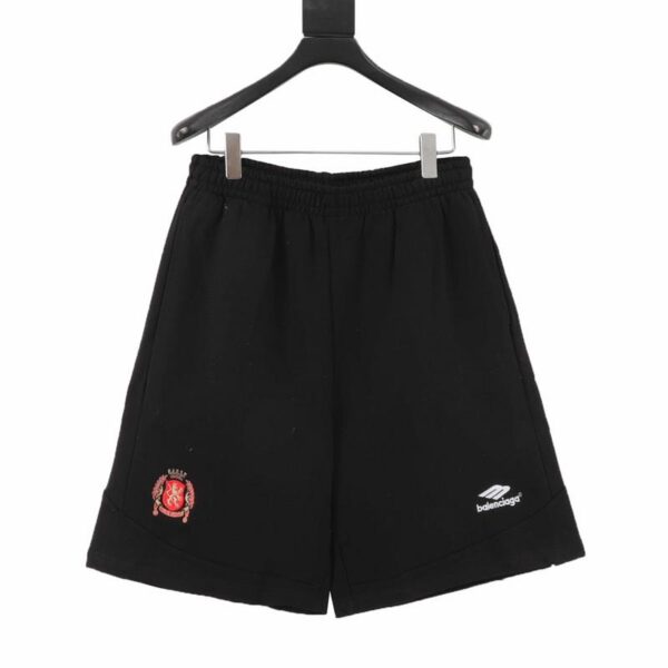 designer,replica,clothing,fake,1:1,lv,luxury,high quality Balenciaga Manchester United embroidered white striped shorts (7D52)