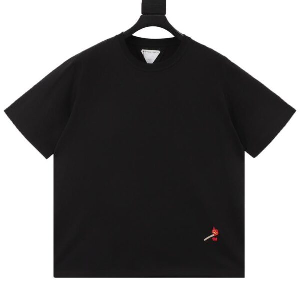 designer,replica,clothing,fake,1:1,lv,luxury,high quality BV Little Match Embroidery Folded Sleeve Short Sleeve T-shirt (8026)