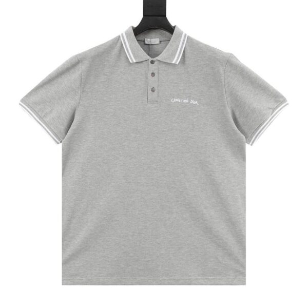 designer,replica,clothing,fake,1:1,lv,luxury,high quality Dior short-sleeved polo with cursive lettering embroidery (3934)
