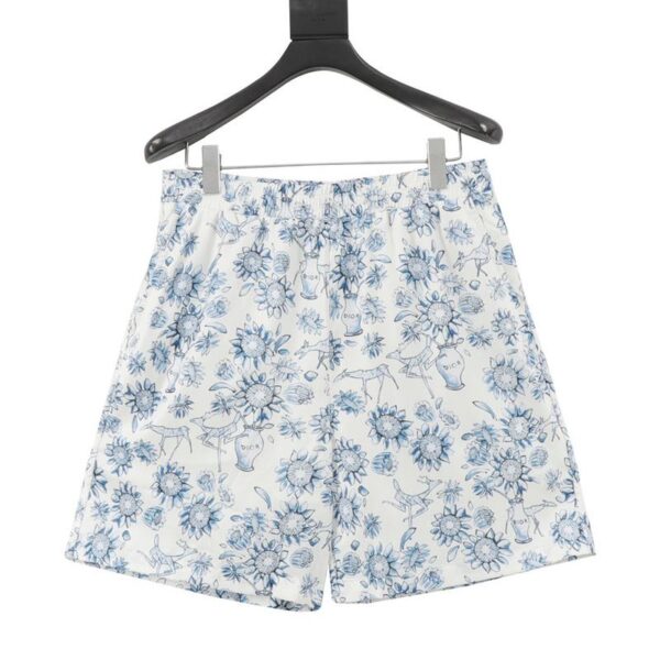 designer,replica,clothing,fake,1:1,lv,luxury,high quality Dior Blue and White Porcelain Print Shorts (CBA1)