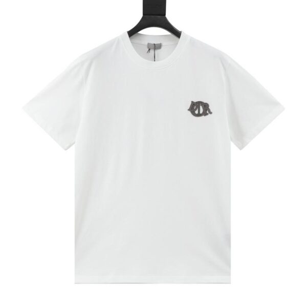 designer,replica,clothing,fake,1:1,lv,luxury,high quality Dior four-color embroidered patch letter short-sleeved T-shirt (32BD)