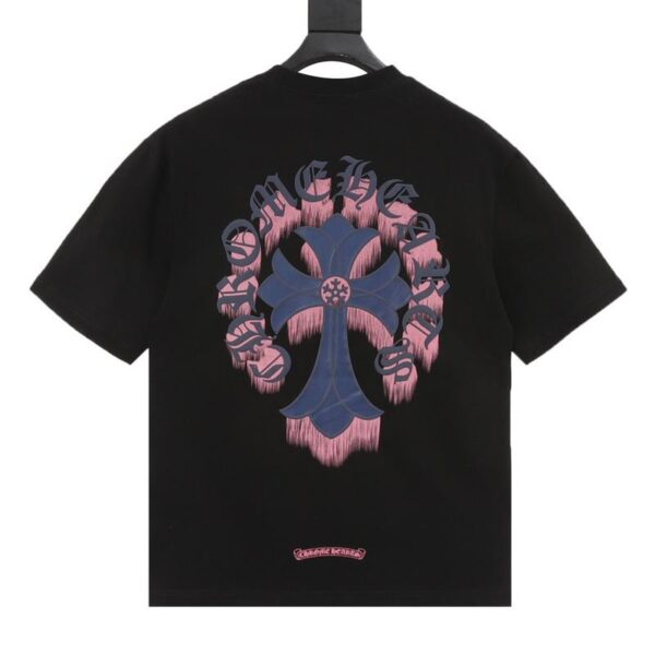 designer,replica,clothing,fake,1:1,lv,luxury,high quality Chrome Hearts Sanskrit cross foam print short sleeves (2B15)