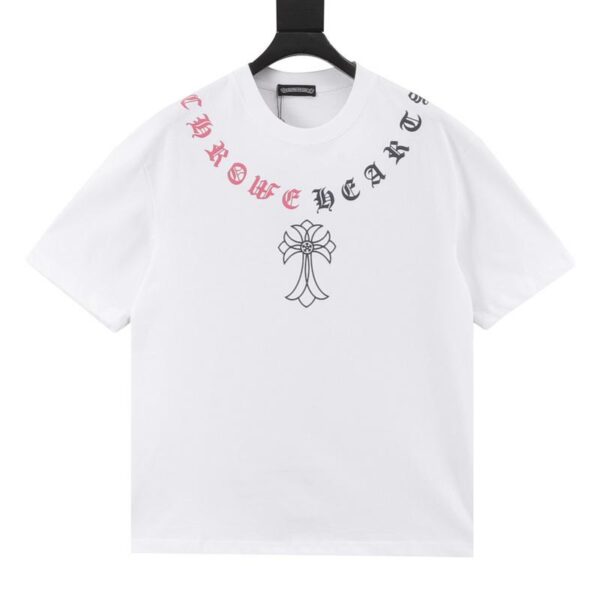 designer,replica,clothing,fake,1:1,lv,luxury,high quality Chrome Hearts Sanskrit cross foam print short sleeves (DBC1)