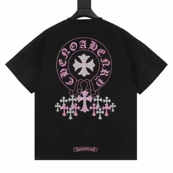 designer,replica,clothing,fake,1:1,lv,luxury,high quality Chrome Hearts Back Printed Round Neck Short Sleeves (EF3B)