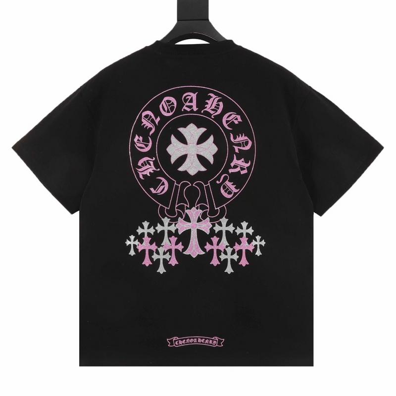 designer,replica,clothing,fake,1:1,lv,luxury,high quality Chrome Hearts Back Printed Round Neck Short Sleeves (EF3B)