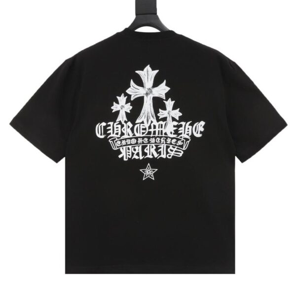 designer,replica,clothing,fake,1:1,lv,luxury,high quality Chrome Hearts Sanskrit cross distressed print short sleeves (E9D7)