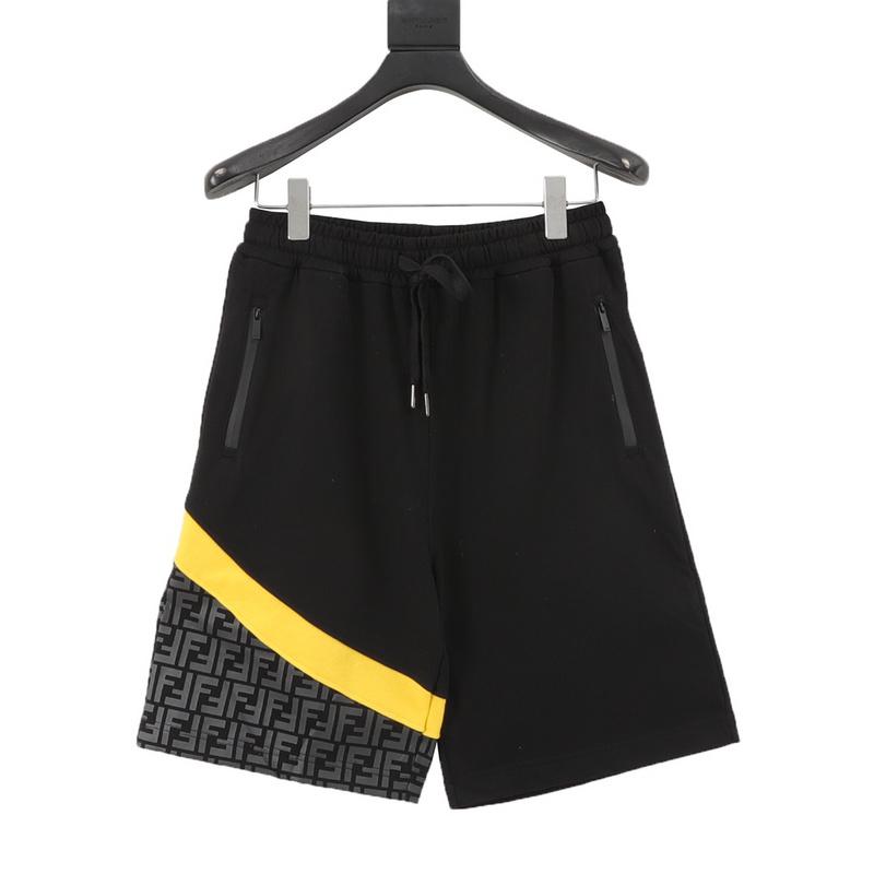 designer,replica,clothing,fake,1:1,lv,luxury,high quality Fendi Double F printed shorts (0CC1)