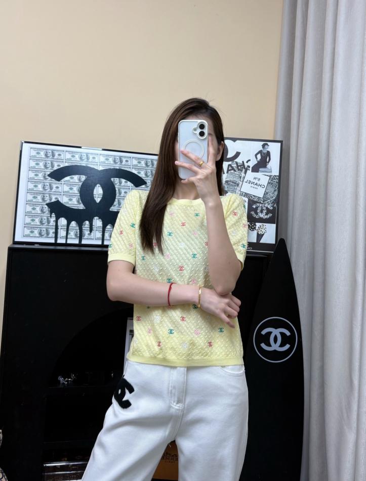 designer,replica,clothing,fake,1:1,lv,luxury,high quality Original high-end quality CHANEL embroidered double C knitted short sleeves designer,replica,clothing,fake,1:1,lv,luxury,high quality Original high-end quality CHANEL embroidered double C knitted short sleeves