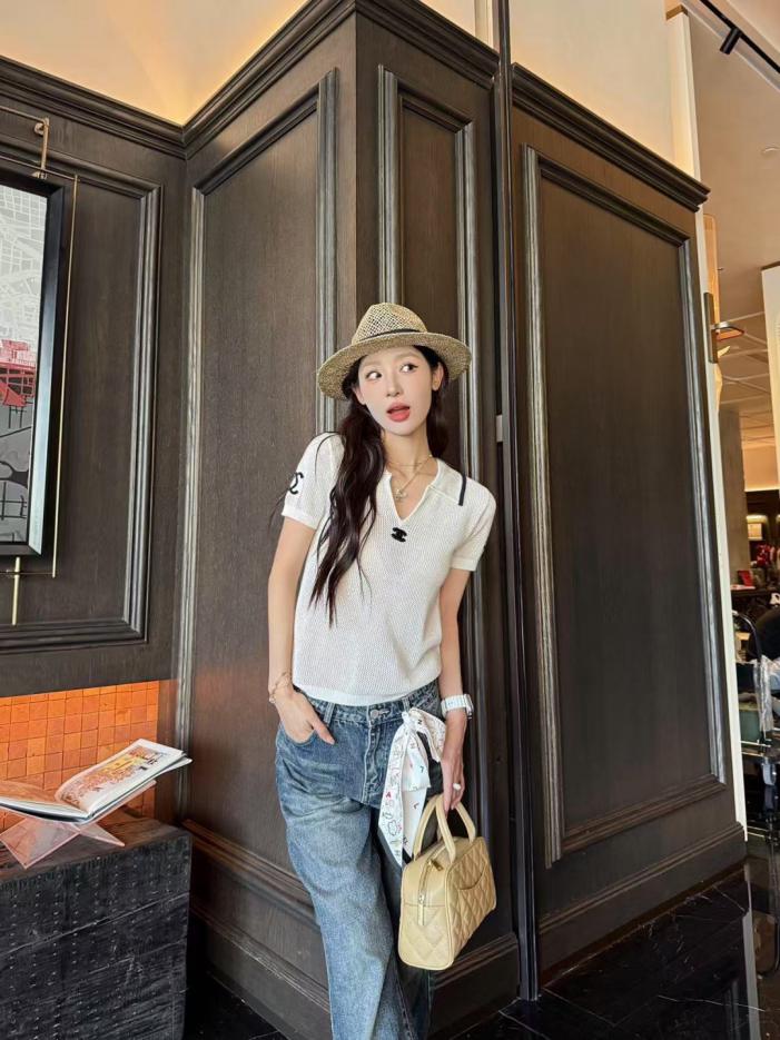 designer,replica,clothing,fake,1:1,lv,luxury,high quality Original high-end quality CHANEL hollow knitted lapel short sleeves designer,replica,clothing,fake,1:1,lv,luxury,high quality Original high-end quality CHANEL hollow knitted lapel short sleeves