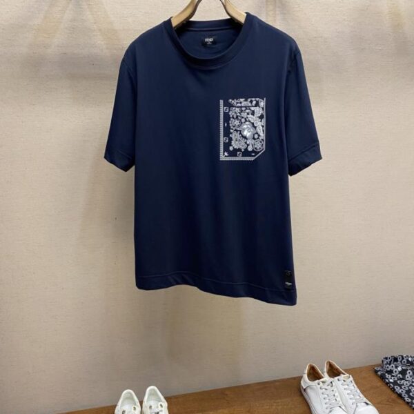designer,replica,clothing,fake,1:1,lv,luxury,high quality Fendi coral flower print short-sleeved T-shirt (D5SYF)