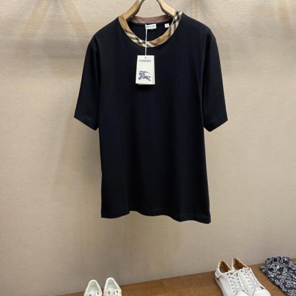 designer,replica,clothing,fake,1:1,lv,luxury,high quality Burberry plaid collar round neck short sleeves (8WLF0)