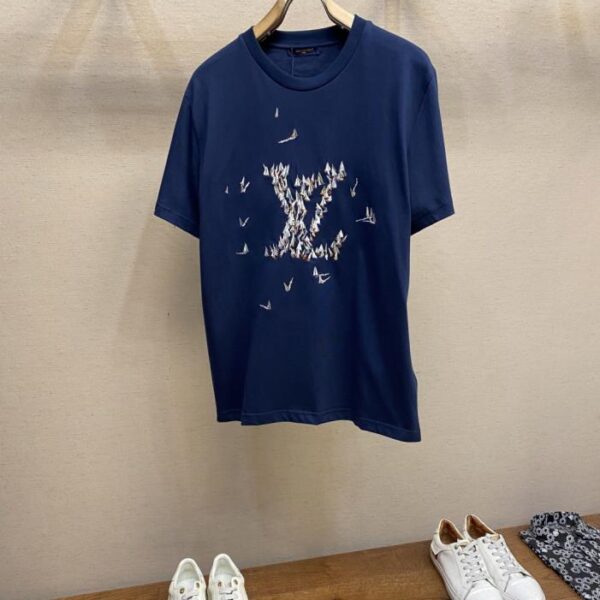 designer,replica,clothing,fake,1:1,lv,luxury,high quality LV sailboat embroidery round neck short sleeves (569EY)