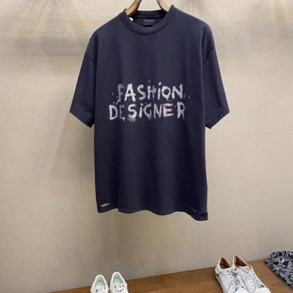 designer,replica,clothing,fake,1:1,lv,luxury,high quality Balenciaga Gold Sands Shiny Print Round Neck Short Sleeve (CX0YE)