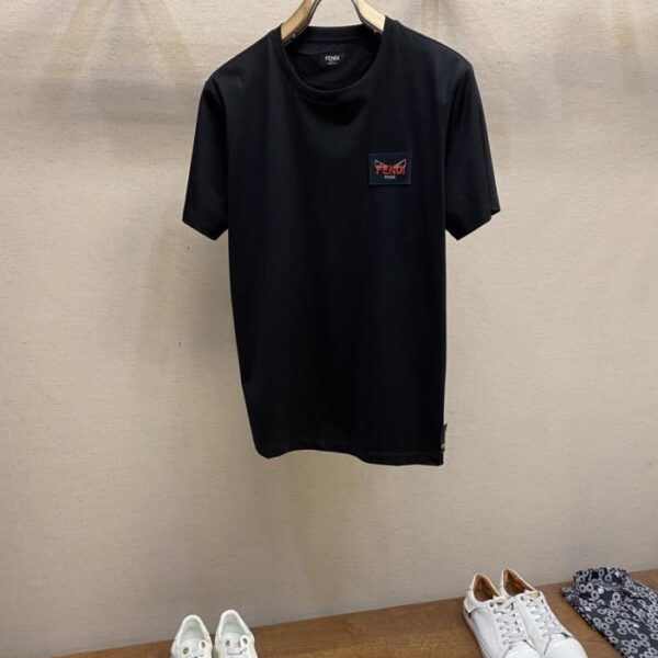 designer,replica,clothing,fake,1:1,lv,luxury,high quality Fendi new pure cotton stretch cotton fabric short-sleeved T-shirt (56FD8)
