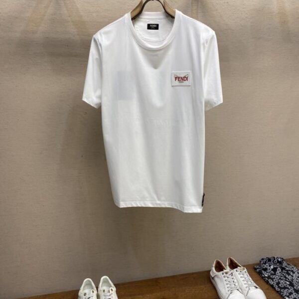 designer,replica,clothing,fake,1:1,lv,luxury,high quality Fendi new pure cotton stretch cotton fabric short-sleeved T-shirt (Q6S39)