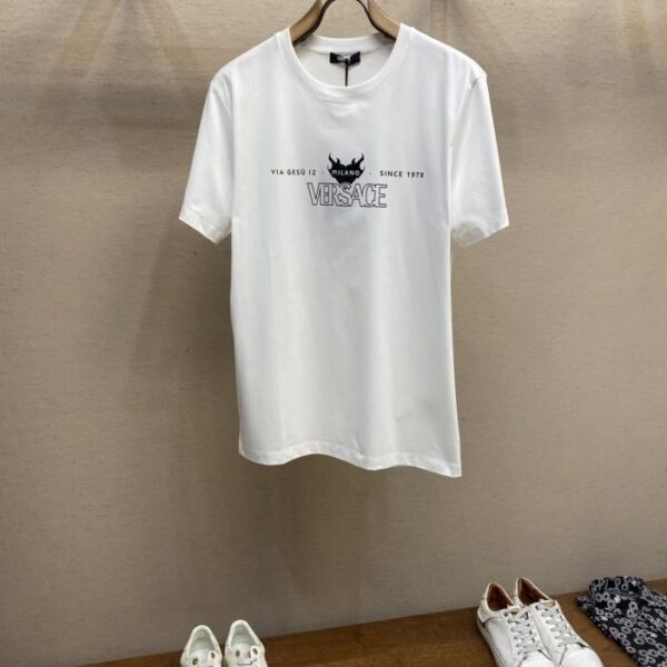 designer,replica,clothing,fake,1:1,lv,luxury,high quality Versace new pure cotton stretch cotton fabric short-sleeved T-shirt (V2DBE)